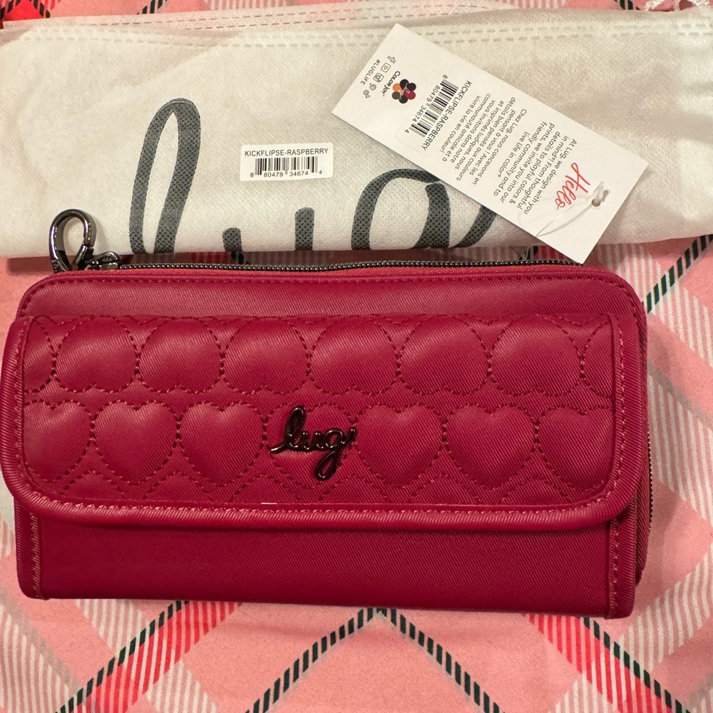 Kickflip SE Satin Luxe VL RFID wallet Raspberry NWT